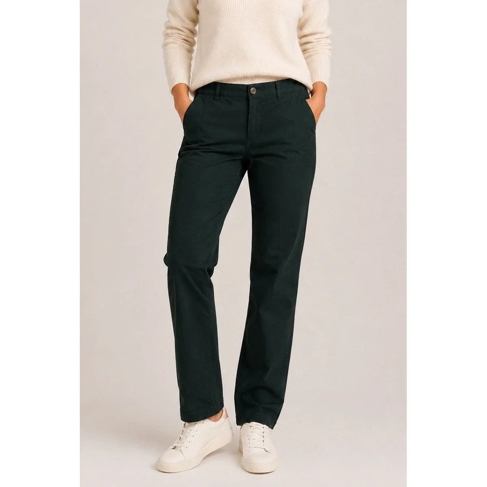 NWT Dockers Women's 8M Soft Khaki Truly Slimming Straight Leg Pants Dark Green